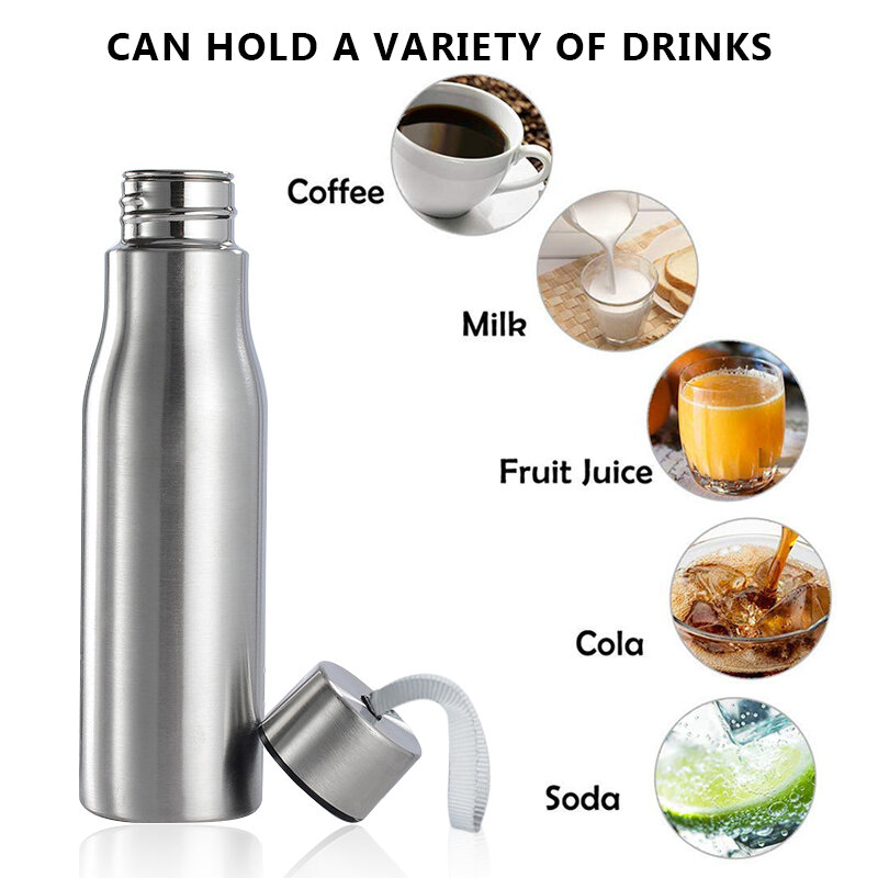 500ml/1000ml Stainless Steel Water Bottle with Handle Portable Hot Cold Water Bottle for Cycling Sports Travel