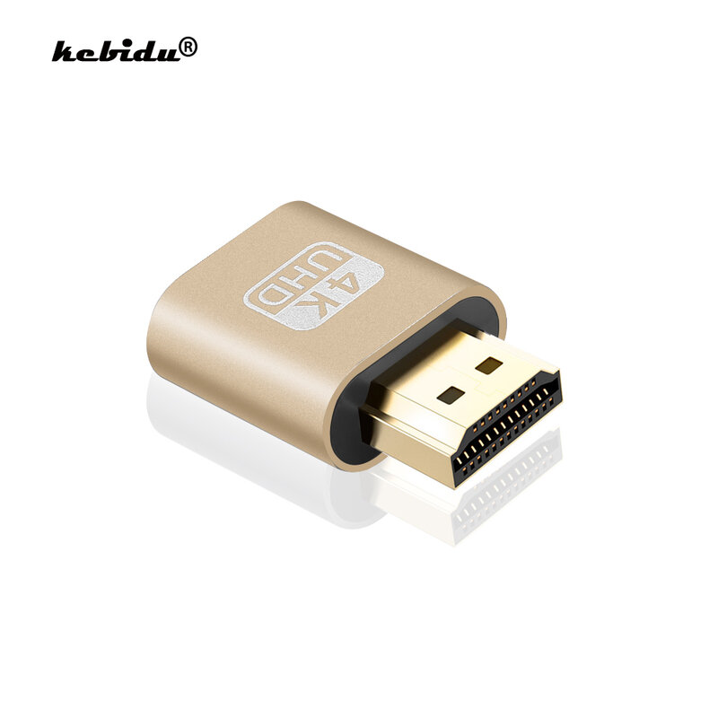 1pcs VGA Virtual Display Adapter HDMI-compatible 1.4 DDC EDID Dummy Plug Headless Ghost Display Emulator Video card Lock plate