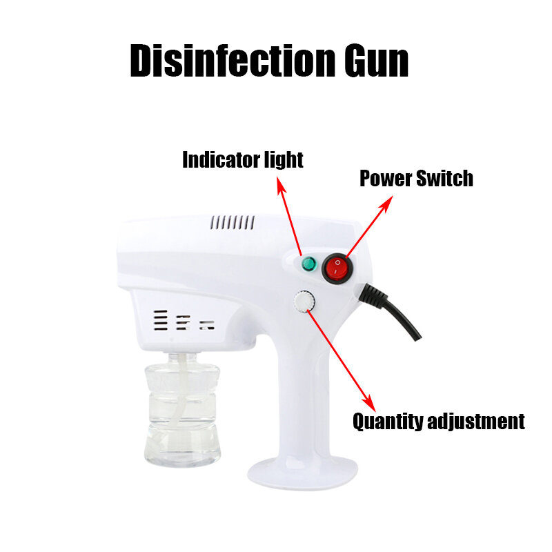 220V Mini dezynfekcja maszyna 900W Amotization Fogger Gun ręczna sterylizacja dla Home Car Office Kill Virus
