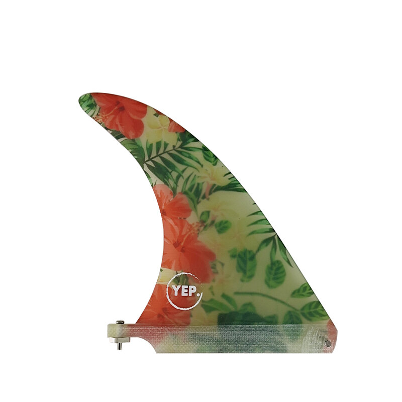 Yepsurf-aleta de fibra de vidrio para tabla de Surf, aleta Central de 9,5 pulgadas, Color de tela de flores
