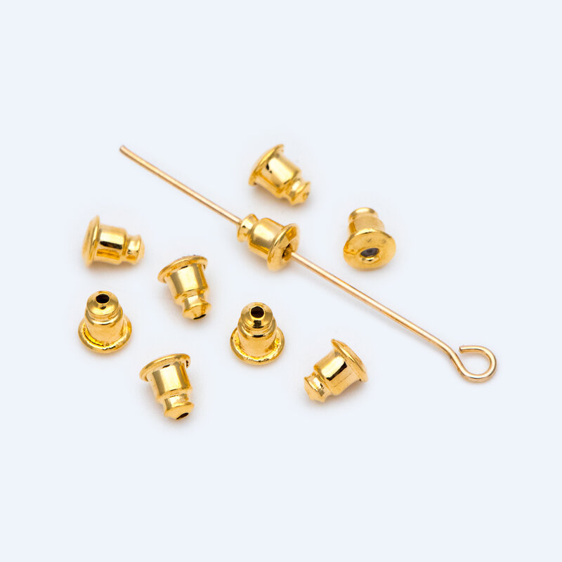 20Pcs Gouden Oorbel Backs, Oorbel Stoppers, Oorbel Noten, Koppeling Earring Backs, Earring Berichten, sieraden Bevindingen (# GB-1472-1)