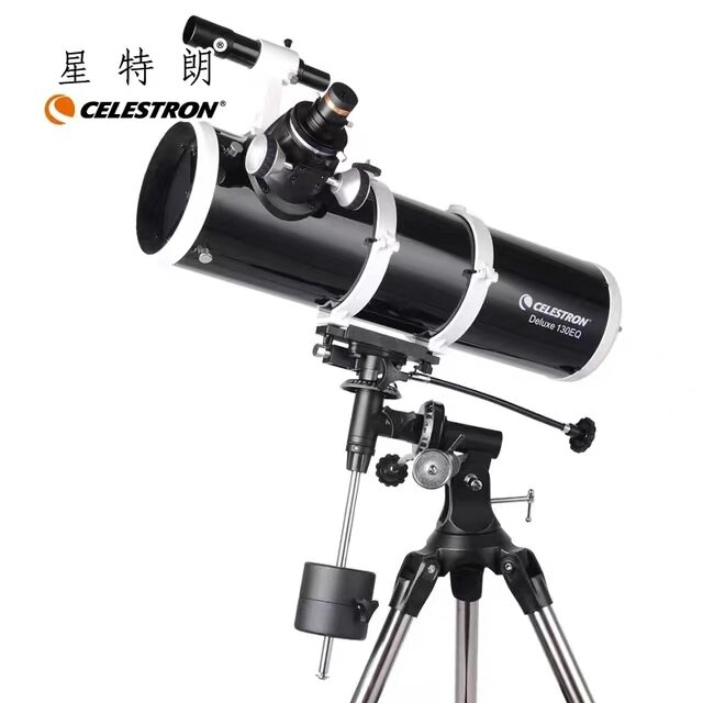 Celestron Deluxe130EQ 130/650Mm Lensa Parabola Teleskop Astronomi Reflektif Newton EQ2 Khatulistiwa Pengaturan Mudah 81045