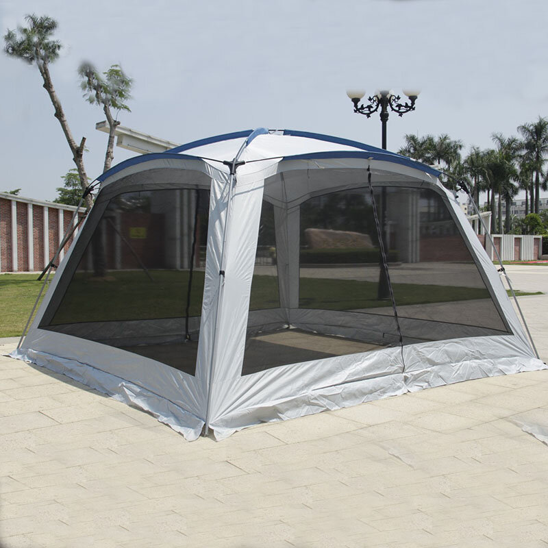 Alltel Ultralarge 5-8 Pessoa 365*365*210CM Partido Tenda Gazebo Grande Sol Abrigo Com Mosquito churrasco Net Tenda Carpas De Camping