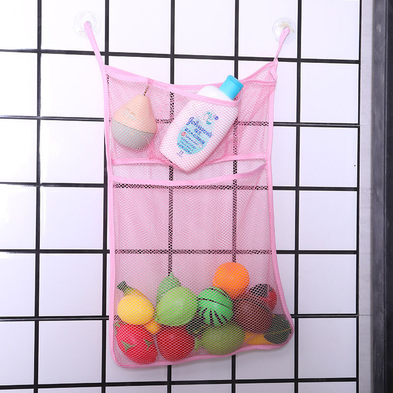 Baby shower lettera sacchetto di immagazzinaggio Per Bambini bambini bagno giocattoli palle Oceano tazza di Aspirazione a Parete della Rete della maglia della tasca multi- funzione di lavaggio