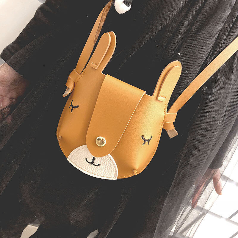 Kids Messenger Bag Multipurpose Cartoon Deer Print Shoulder Bag for Girls Yellow/Red/Green/Black/Pink/Brown