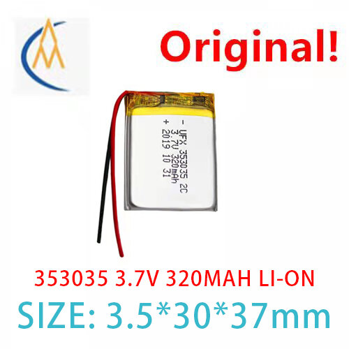 Batteria ai polimeri di litio UFX 353035 (320 mah) 3.7 V luce notturna piccoli altoparlanti localizzatore proiettore