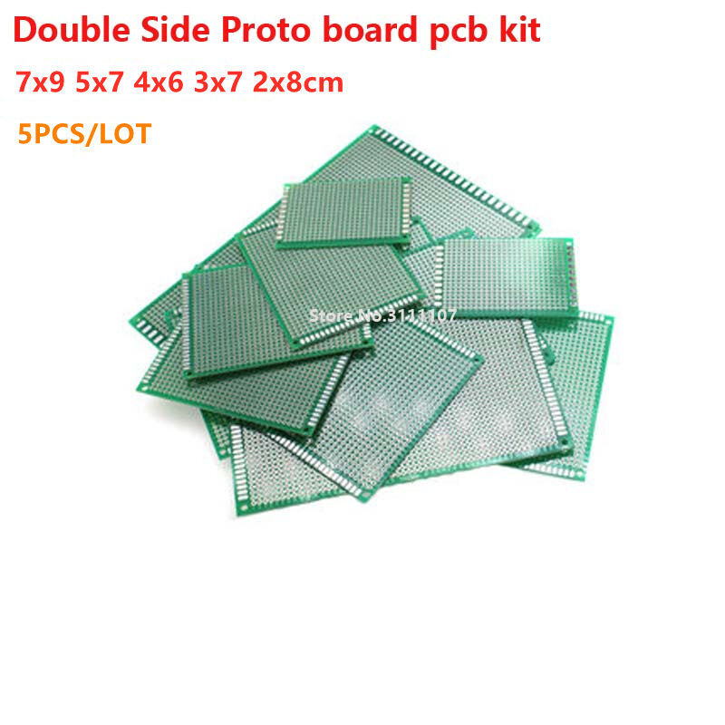 5 pz/lotto PCB Kit 7x9 5x7 4x6 3x7 2x8cm doppio lato rame prototipo pcb scheda universale Kit elettronico fai da te