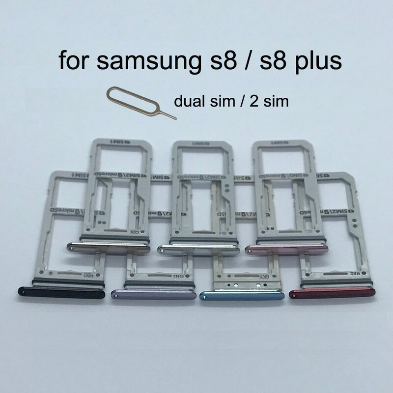 サムスンギャラクシー S8 G950 G950F S8 プラス G955 G955F オリジナル電話ハウジング新 SIM カードアダプタとマイクロ SD カードトレイホルダー