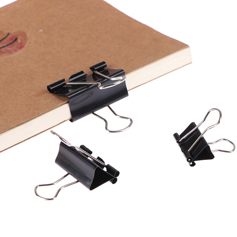 19mm/ 25mm/ 32mm 10 sztuk/partia czarny Metal Binder klipy notatki list spinacz biurowy wiążące klipy zabezpieczające