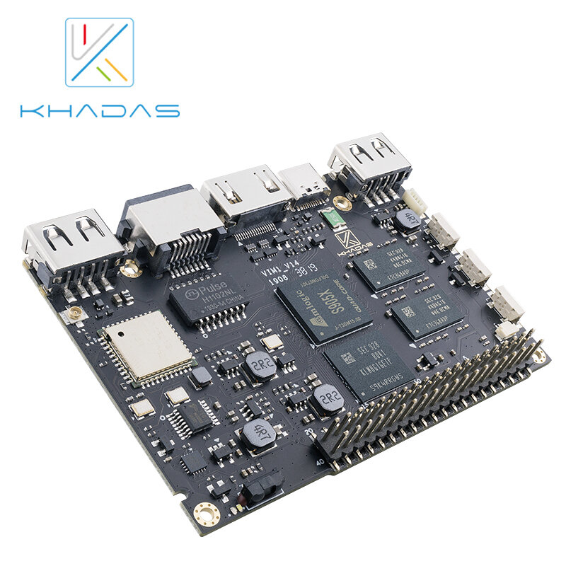 Khadas vim1-基本的なシングルボードコンピューター,amlogic s905xクアッドコア,開発ボードアーム,64ビット,wifi,ap6212 bt4.2,2 8GB
