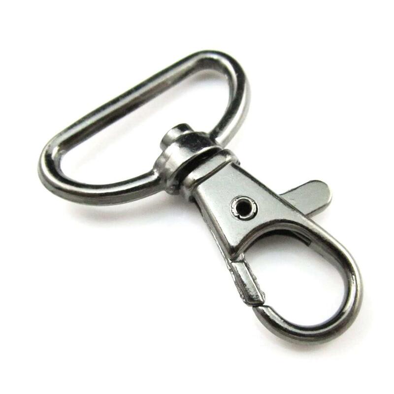 ZENTEII – porte-clés avec mousqueton noir, 25mm, crochet, sangle fendue pour sac à main, ceinture