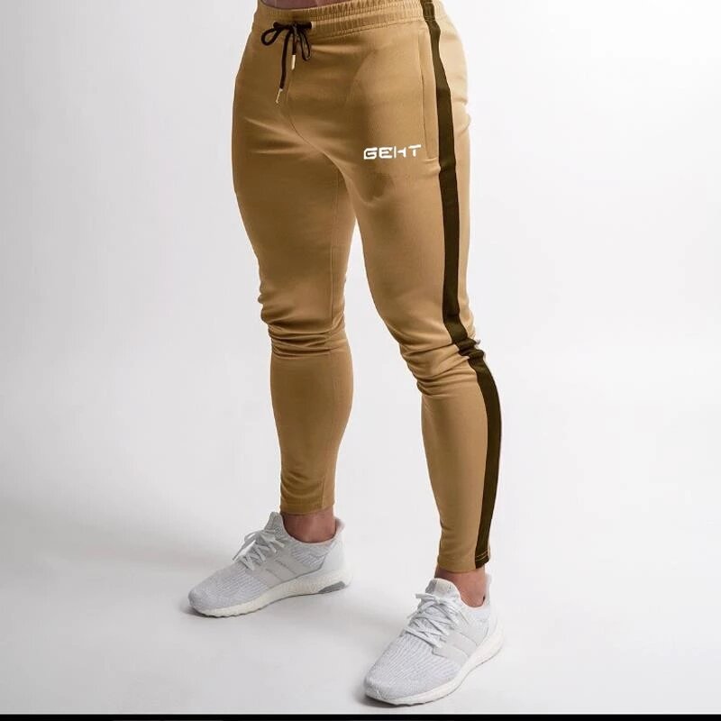 GEHT-pantalones de chándal ajustados para hombre, pantalón informal de marca, a la moda, para entrenamiento y Fitness, Otoño, 2021