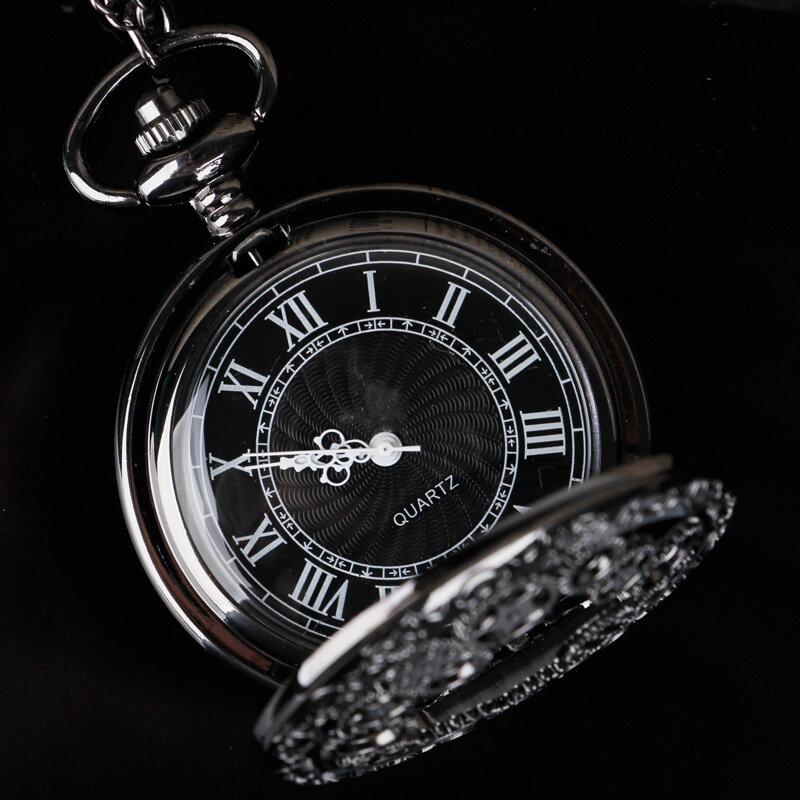 Cobre Steampunk Quartz Relógio De Bolso Engrenagem Oco Colar Pingente Relógio Com Corrente Das Mulheres Dos Homens Presentes