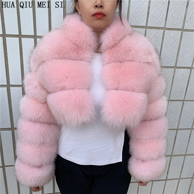 Abrigo de piel de zorro Natural de mapache para mujer, abrigo de piel de zorro real de alta calidad, peludo abrigo de invierno, abrigo de moda 7xl