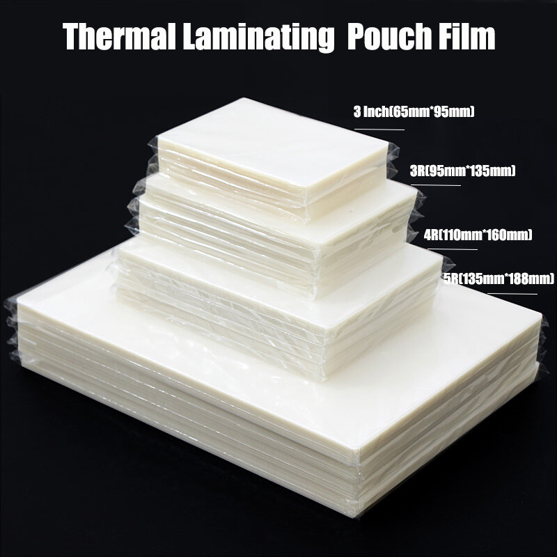 100pcs 3 Cal 3R 4R 5R folia do laminowania termicznego Laminator na gorąco plastikowe etui Film