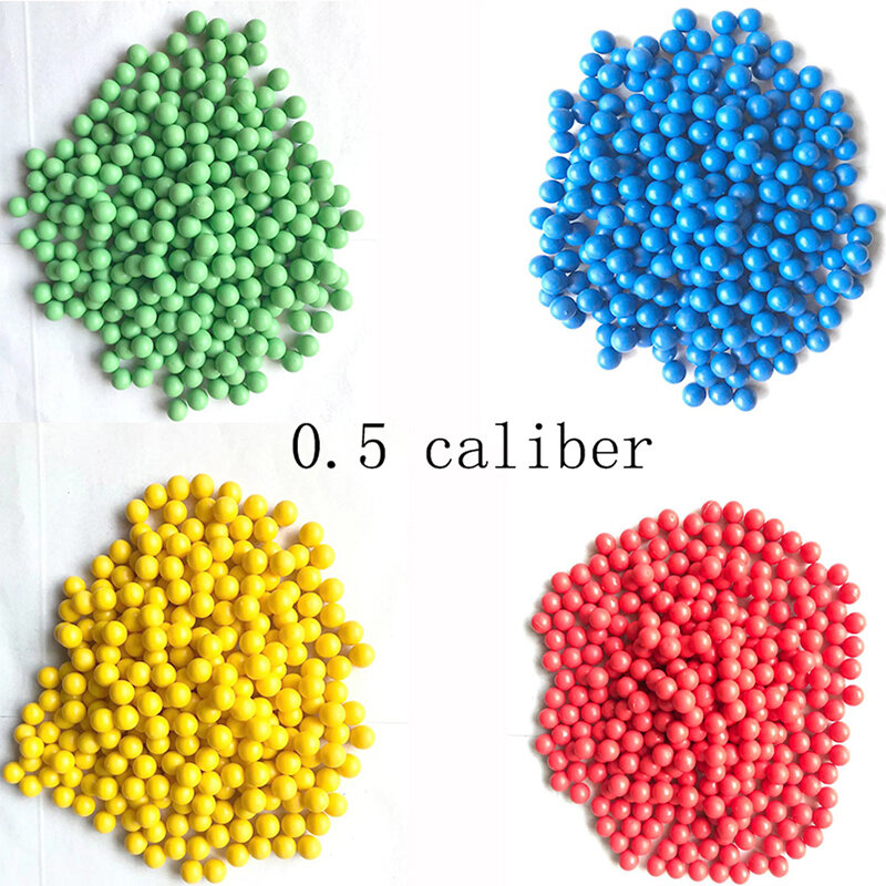 .50CalX300 Reusable Rubber Paintballs Self-Defense To Drive Away Animals Riot Balls 0.50 Caliber Solid Soft Recycle Paint Balls
