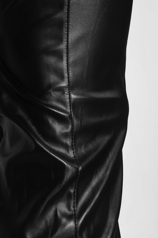 Мужские сексуальные черные брюки из искусственной кожи, экзотическое белье, полиуретановые латексные брюки на молнии, Клубная одежда из ПВ...