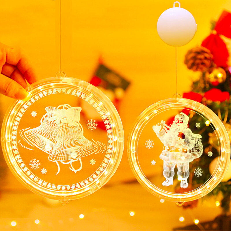 16 سنتيمتر عيد الميلاد LED أضواء مصابيح تعليق للزينة ديكورات جدرانية ديكور المنزل غرفة نوم نافذة شجرة عيد الميلاد الديكور LED أضواء