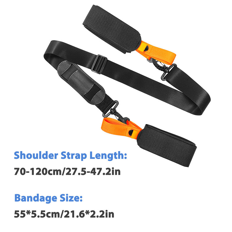 Ski Pole Carrying Strap Adjustable Ski Pole Shoulder Strap Skiboard Fixed Strap with Ant-Slip Pad