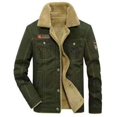 2021 겨울 봄버 재킷 남자 공군 파일럿 재킷 따뜻한 남자 모피 칼라 남자 육군 전술 양털 재킷