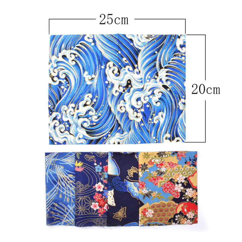 Bundle di tessuto di cotone stampato giapponese 20x25cm per cucire bambole e borse, materiale trapuntato cucito Patchwork fai-da-te