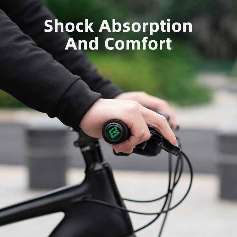 ROCKBROS Bicycle Grips MTB Silicone Sponge Handlebar Grips Anti-skid Shock-absorbing Soft Bike Grips Ultraight Cycling Handlebar