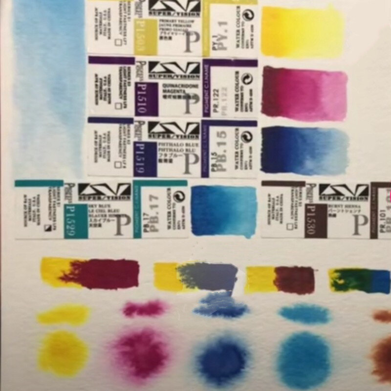 Супер видение 3 цвета Твердые акварельные краски в наборе профессиональные акварельные краски для рисования ручная роспись