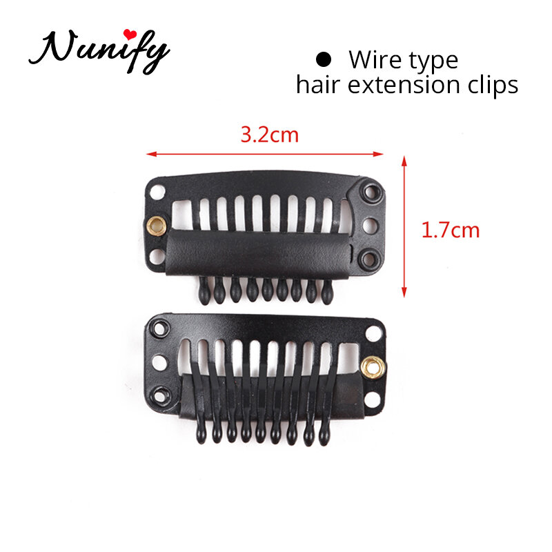 Nunify-Pinzas para el pelo con peines de goma para mujer, 30 unidades, para extensión de cabello, tupé, gorras de peluca Diy, herramientas