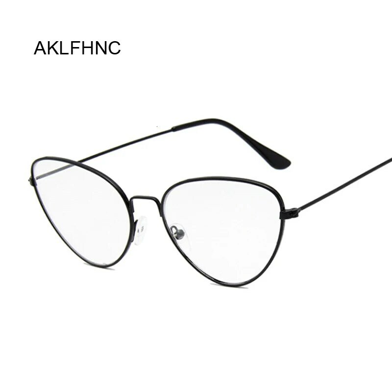 Quadro de óculos olho de gato para mulheres miopia óculos ópticos, lente transparente, moda, 2019