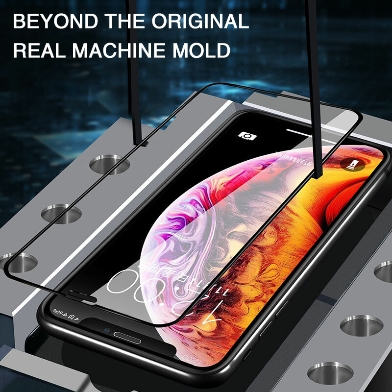 Закаленное стекло 9D для iPhone, полноразмерная Защита экрана для iPhone 11 12 Mini Pro Max X Xr Xs Max 6 6S 6P 7 8 Plus SE2020