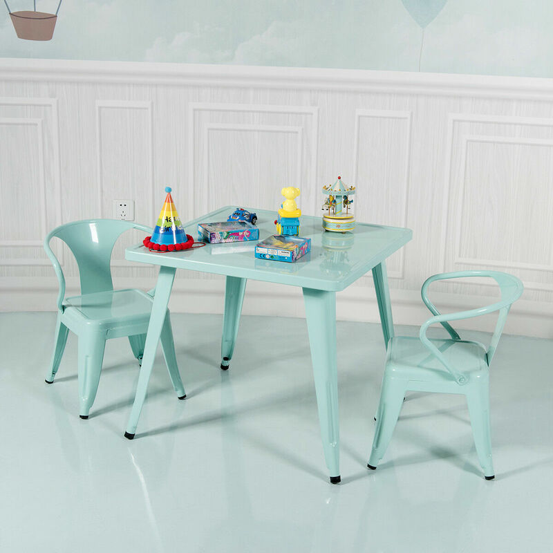 子供のためのスチール製の正方形のテーブル、アクティビティのテーブル、自宅と屋外、27インチ