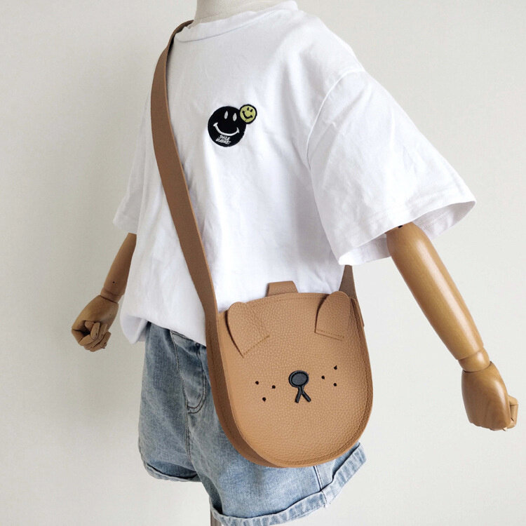 Универсальная модная простая детская сумка-мессенджер из полиуретана в Корейском стиле с собакой, Детская сумка через плечо, кошелек zero, стандартная сумка