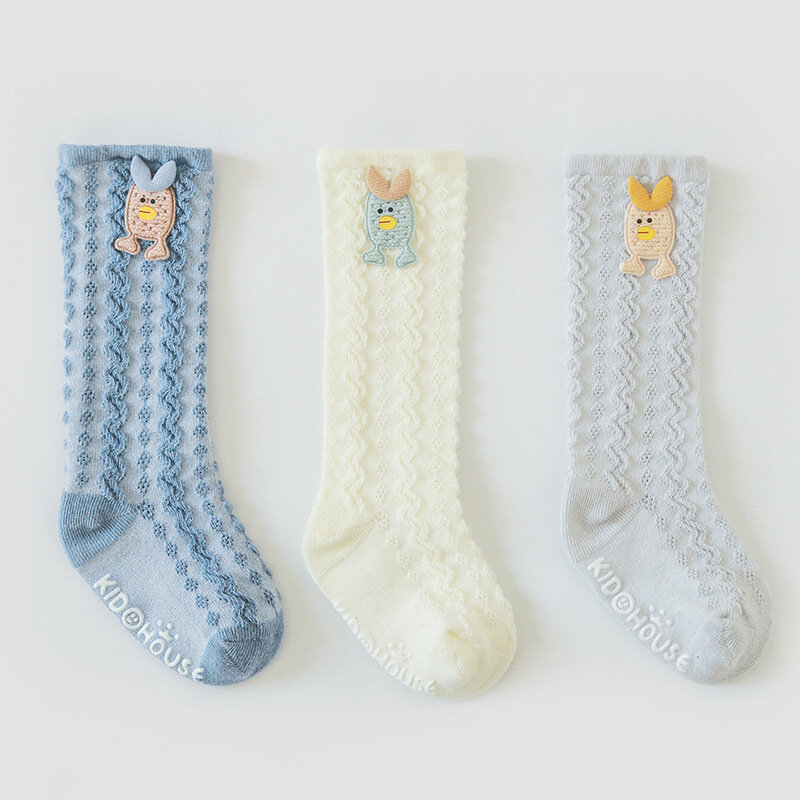 3 Pairs/Lots Baby Socks Thin Mesh Mosquito Socks Newborn Cartoon Cotton Socks Children Over Knee Socks