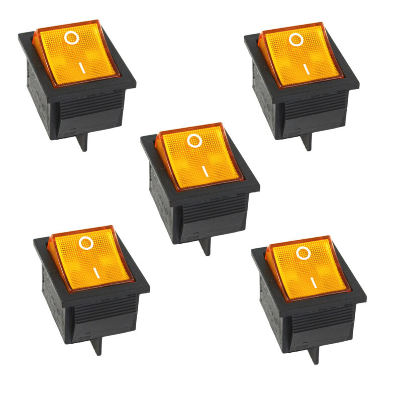 Interruptor de alimentação de trava, 4 pinos com luz, KCD4, 16A, 250V, 20A, 125V