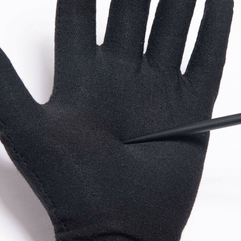1 para czarne bawełniane rękawiczki formalny, do pracy jednolite rękawice robocze odporne na zabrudzenia etykieta Art Handling Crafting biżuteria magik rękawiczki