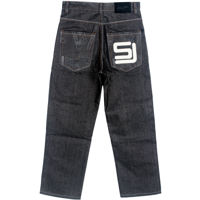 Mężczyźni Hip-hop luźna moda deskorolka spodnie spodnie Plus Size dżinsy hip-hopowe męskie Trendy kowbojskie męskie Streetwear