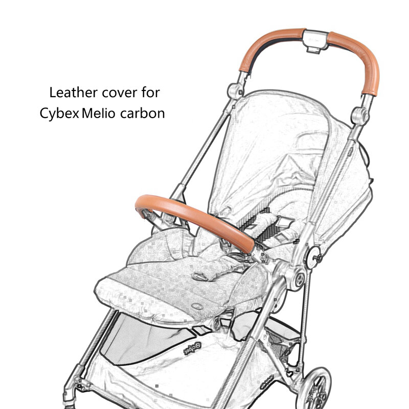 غطاء مقبض عربة من الجلد الصناعي ، مناسب لـ Cybex Melio Carbon Pram Bumber ، غطاء مسند ذراع ، ملحقات عربة الأطفال ، جديد