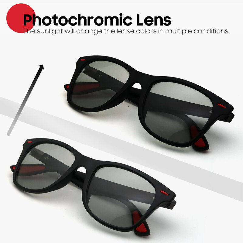 VIVIBEE Klassische Photochrome Sonnenbrille mit Polarisierten Männer Fahren Platz Farbe Ändern Matte Sonnenbrille Frauen Übergang Shades