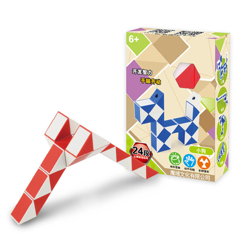 Moyu 큐빙 교실 스네이크 스피드 큐브 트위스트 매직 퍼즐, 어린이 파티, 다채로운 교육 완구, 24 개