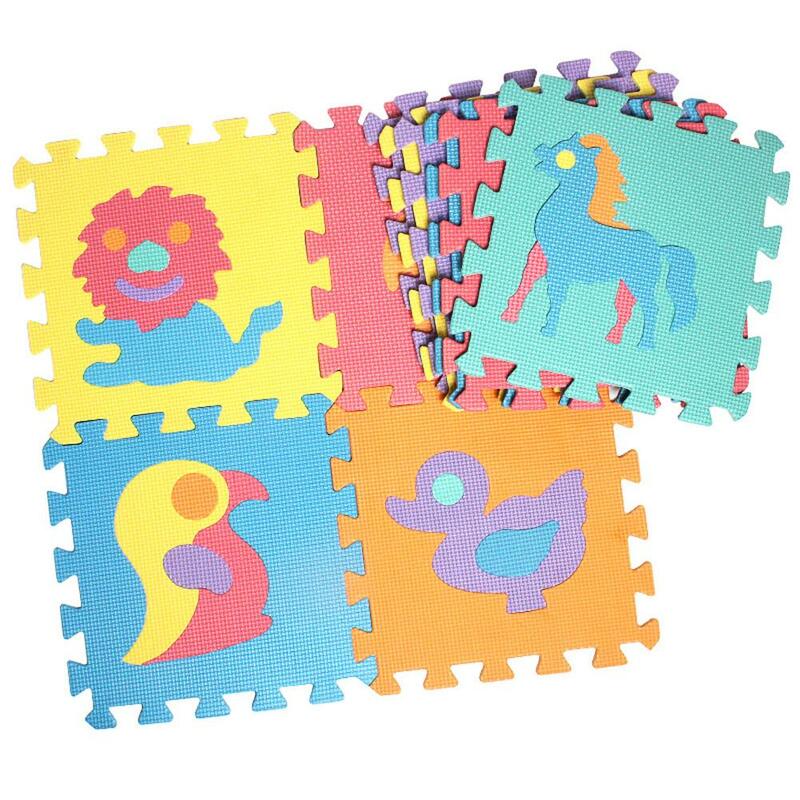 10 개/대 30*30cm 번호 동물 패턴 아기 놀이 매트 퍼즐 장난감 어린이 EVA 폼 요가 크롤링 매트 바닥 Tapete