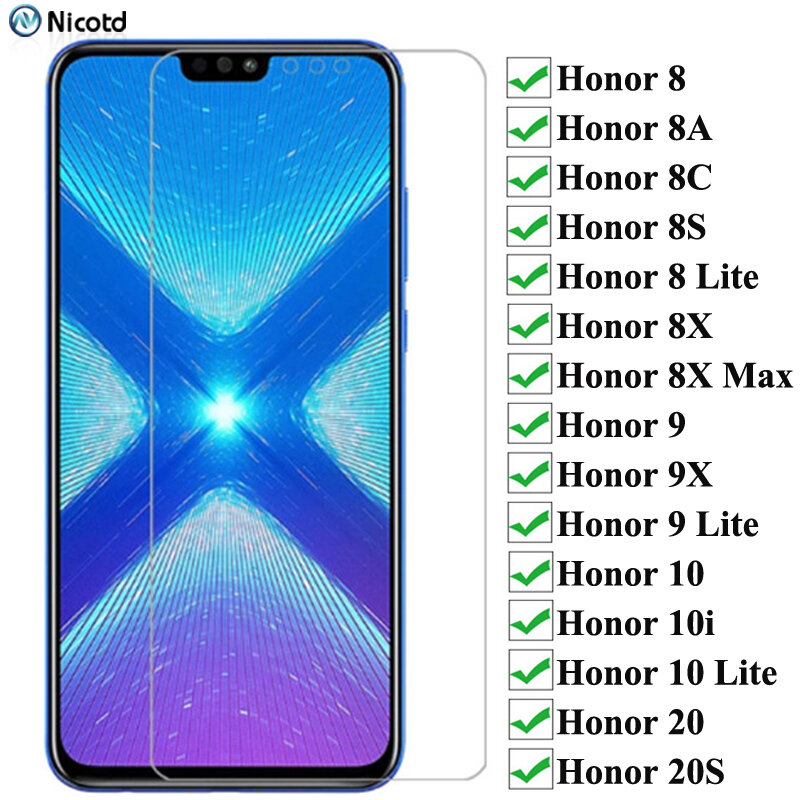 9H Schutz Glas Für Huawei Honor 10 10i 10 Lite Gehärtetem Screen Protector Für Honor 9 9X 8 8X 8A 8C 8S 8 Lite 20 20S Glas