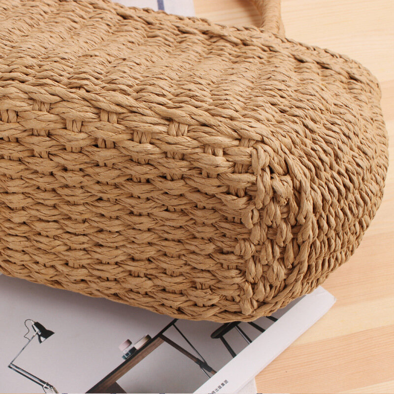 Соломенная пляжная плетеная сумка ручной работы для отдыха маленькая летняя сумка для женщин