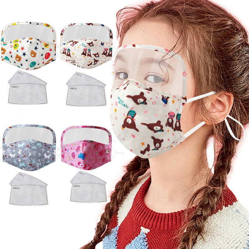 Mascarilla Facemask Sjaal 2020 Kid Facemask Met Ogen Shield Herbruikbare Cartoon Stofdicht PM2.5 Respirator Cover Maske Mascarar 9
