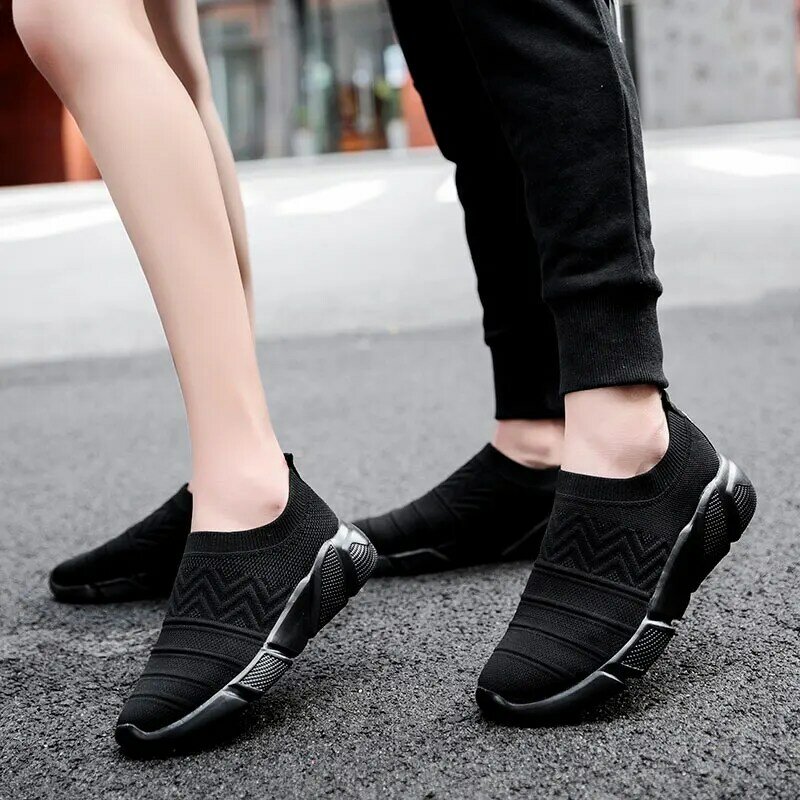 Mwy mulheres tênis voando meias tecidas sapatos casuais homens respirável ao ar livre sapatos de caminhada plus size formadores chaussures femme