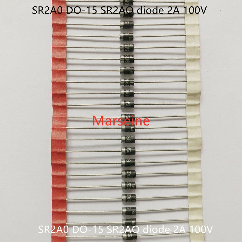 Kite de diodo 100% sr2a0 do-15 sr2ao, 2a 100v (indutor), original e novo