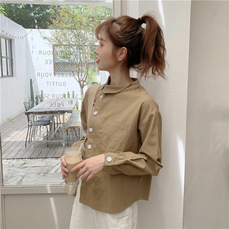 2020 Musim Semi Vintage Wanita Kemeja Blusas Roupa Wanita Blus Musim Panas Korea Lengan Panjang Wanita Atasan dan Blus Atasan Wanita K51