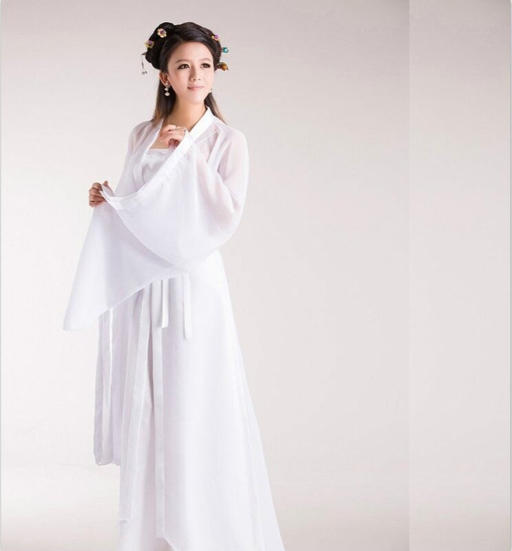 Disfraz de Hanfu de Drama chino clásico para mujer, traje de Baile Folclórico chino de alta calidad, Blanco/Rojo/rosa, trajes de escenario de Roles de película