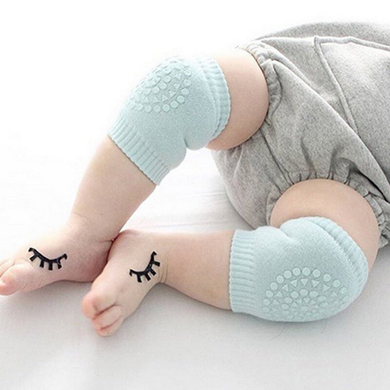 Ginocchiere in cotone per bambini protezione per bambini cuscino per gomito strisciante antiscivolo Crawl bambini ginocchiera corta neonati calzini per bambini