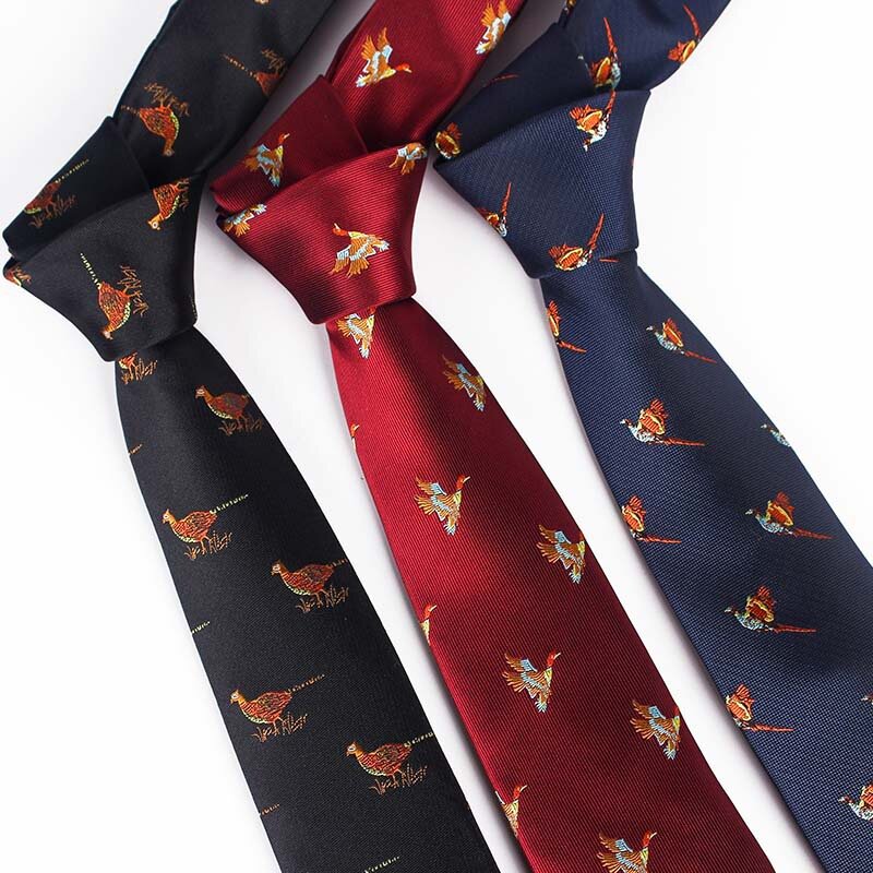 Linbaiway Cartoon Bird Pattern Necktie Ties for Mens Casual Party Dress Bow Tie Men's Business gravatas para homens Custom Logo