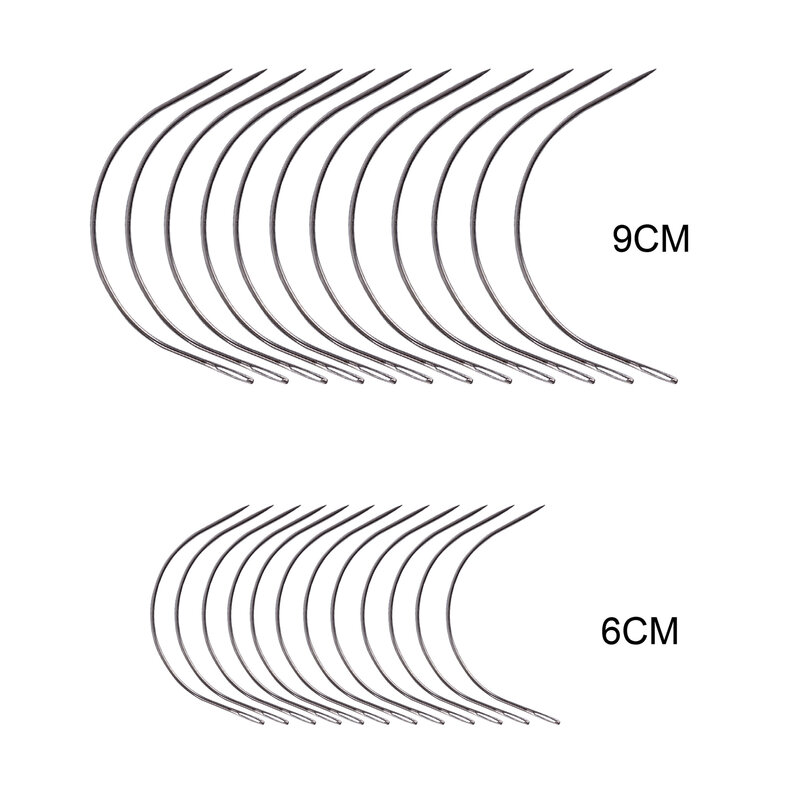 Agujas curvas en forma de C para hacer trenzas de ganchillo, 9cm, 6cm, grande, 24 unids/bolsa
